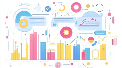 Fototapeta premium Strategic Keyword Research Graphic: Streamlined Layout for Text and Design Flexibility, Maximizing SEO and Visual Appeal