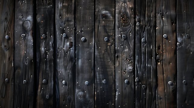 Weathered Wooden Planks with Metal Fasteners