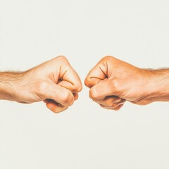 Fist bump gesture between two hands