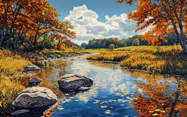 Obraz premium Dynamic scene of a vibrant