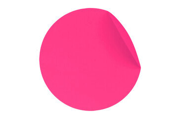 Separate shiny pink circle stickers on transparent background.