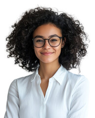 Fototapeta premium PNG Confident woman with curly hair