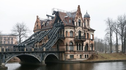 Fototapeta premium Russia's Kaliningrad hosts caretaker of High Bridge.