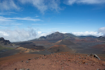 Haleakala volcano -moonlike landscape on the island of maui, hawaii