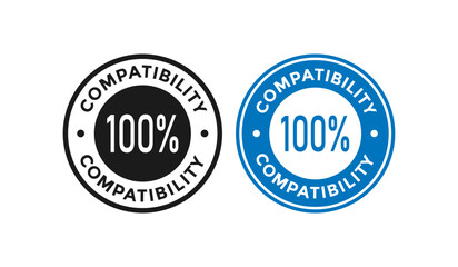 100% compatibility badge logo. This is suitable for product label, manufacturing and information label.