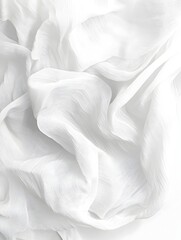 Obraz premium Delicate White Cotton Fabric with Flowing Pleats and Minimal Lighting