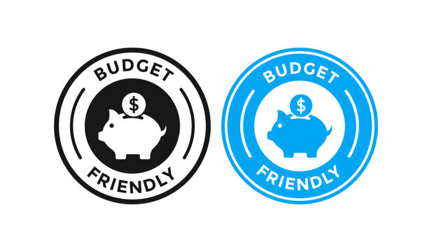 Budget friendly badge logo template. Suitable for information, business, finance
