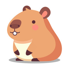 cute capybara cartoon wild animal vector illustration template design