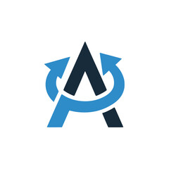 letter A arrow business logo vector illustration template design