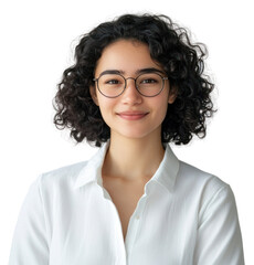Obraz premium PNG Confident woman with curly hair