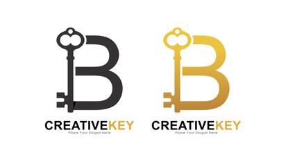 Key letter B logo vector template. This is suitable for business, poster, initial, safety and security Letter Design Vector © Nickpd