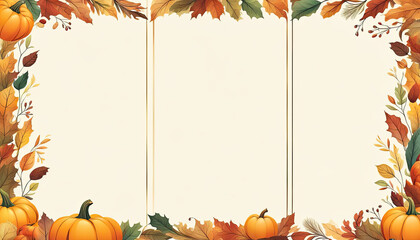 Beautiful autumn frame card with copy spaces