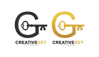 Key letter G logo vector template. This is suitable for business, poster, initial, safety and security Letter Design Vector
