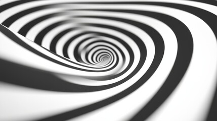 Obraz premium A spiral with black and white stripes. The spiral is very long and narrow