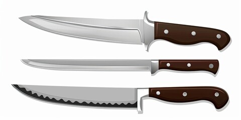 knife set choppers isolated on white background