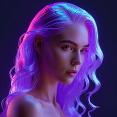 Naklejka premium portrait of a woman with hair