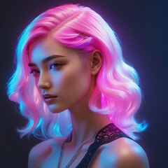 Naklejka premium portrait of a woman with hair