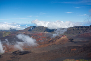 Haleakala volcano -moonlike landscape on the island of maui, hawaii