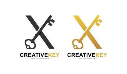 Key letter X logo vector template. This is suitable for business, poster, initial, safety and security Letter Design Vector