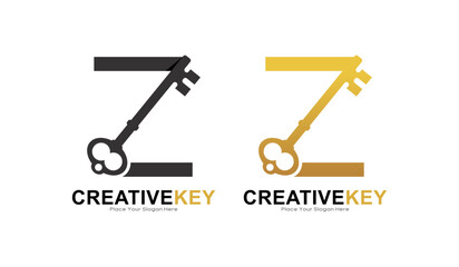Key letter Z logo vector template. This is suitable for business, poster, initial, safety and security Letter Design Vector