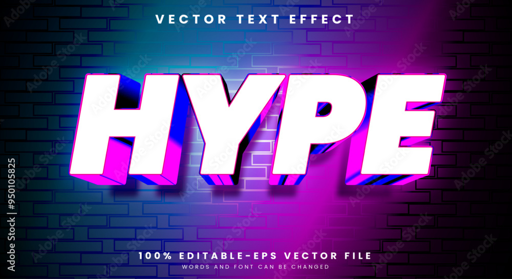 Poster hype editable text effect template in a dark background