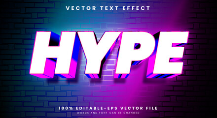 Hype editable text effect Template in a dark background
