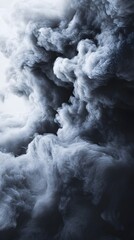 Dramatic Thunderstorm Clouds with Swirling Patterns on Isolated White Background