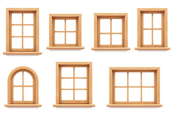 Rustic Wooden Window Frames | Transparent PNG for Design