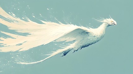 Fototapeta premium Razor-Sharp Winged Creature Slicing Through the Air on Pale Blue Background