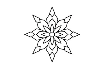 Snowflake Mandala with Intricate, Symmetrical Winter Patterns - Bold, Clear Lines for Coloring