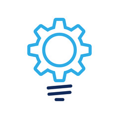Innovation icon. Light bulb with cogwheel symbol