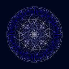 Abstract line art floral mandala black line design in white background for your coloring books and medium design.