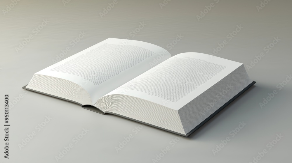 Aufkleber modern 3d render of animated open textbook on neutral background,generative ai
