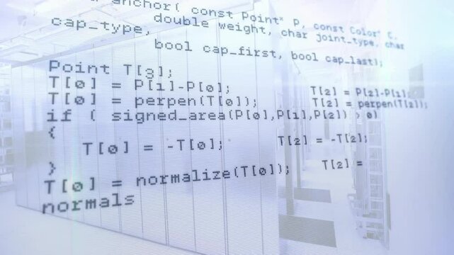 Animating computer code over transparent screens in modern office environment