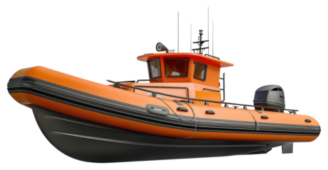 PNG Orange inflatable rescue boat image