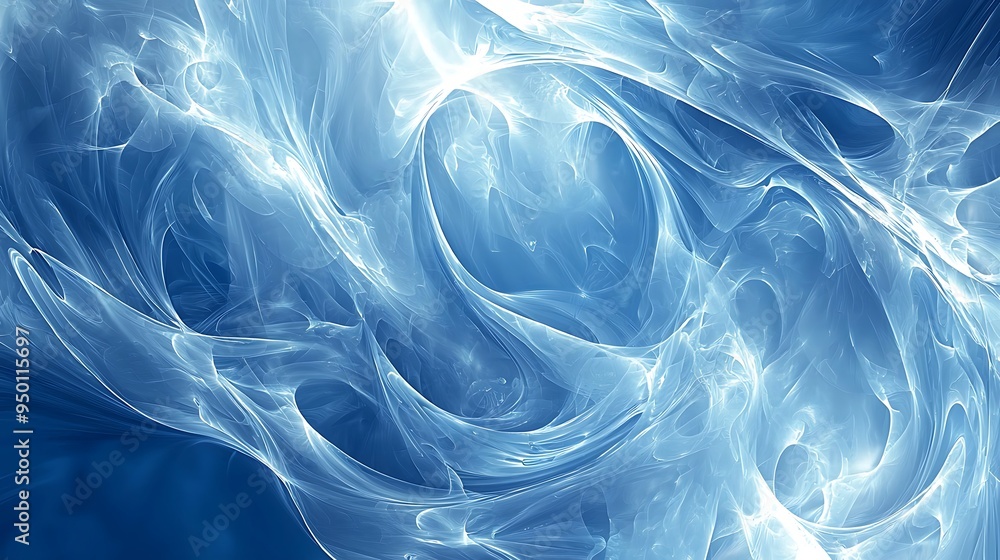 Poster a mesmerizing pattern of blue swirling lights creates an abstract, dynamic backdrop.