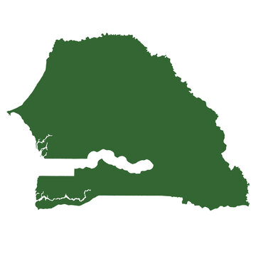Vector outline map of Senegal