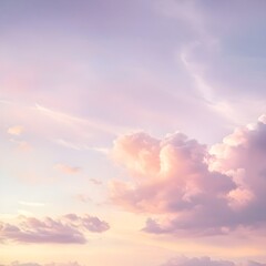 Ethereal Pastel Sunrise Skyscape with Radiant Hues and Delicate Clouds