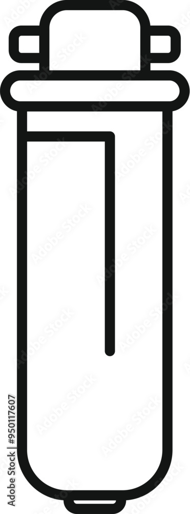 Poster simple vector showing the installation or replacement of a water filter cartridge as part of regular