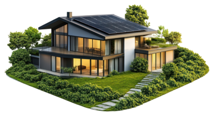 PNG Modern eco-friendly solar house