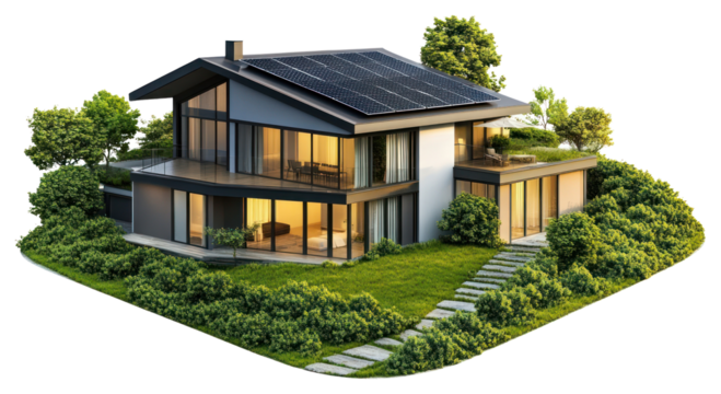 PNG Modern eco-friendly solar house