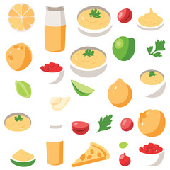 Collection of food, vector illustration.