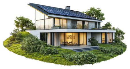 PNG Modern eco-friendly solar house