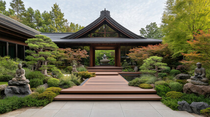 Fototapeta premium Japanese Temple-style home