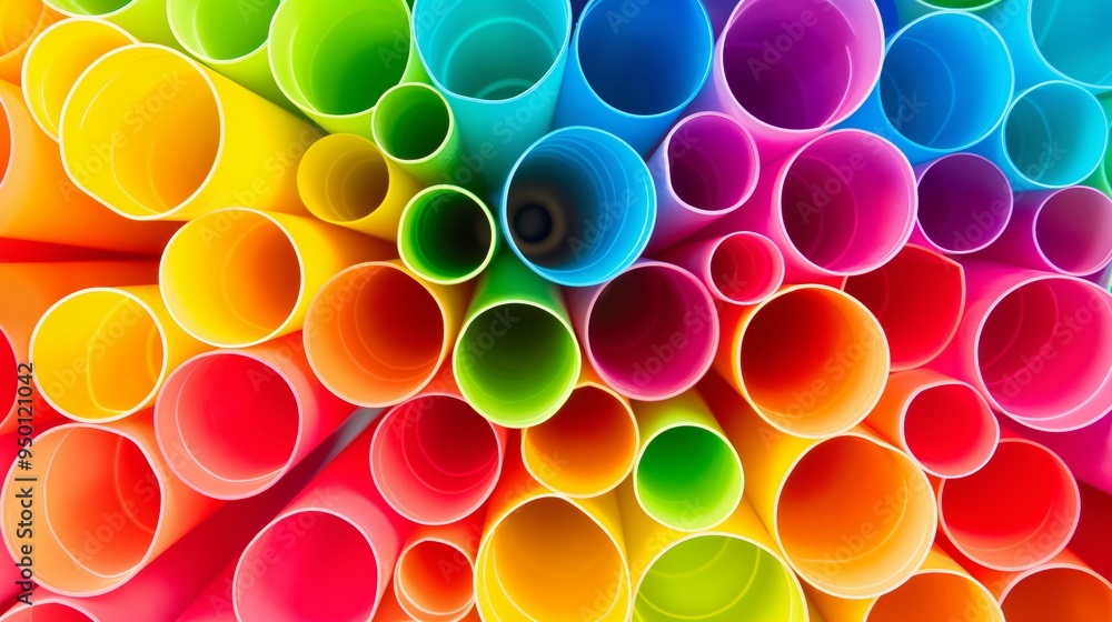 Poster a colorful image of many different colored circles. the circles are all different sizes and colors, 