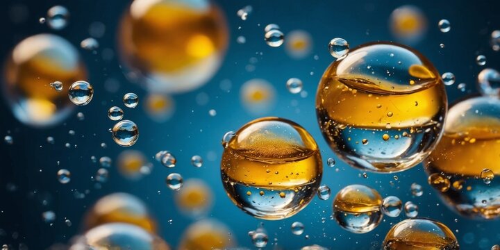 a close up of a mixture of oil and water with bubbles.