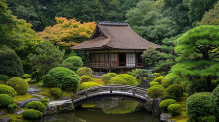 Fototapeta premium Traditional wooden Japanese house
