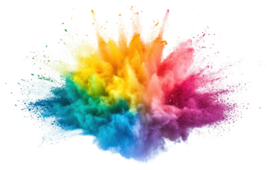 PNG Vibrant colorful powder explosion art