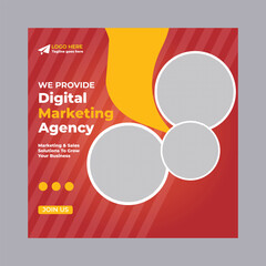 Digital marketing agency social media web banner design template