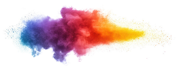 PNG Colorful powder explosion on white